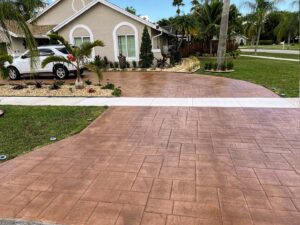 Driveway Stamped Concrete & City Sidewalk
