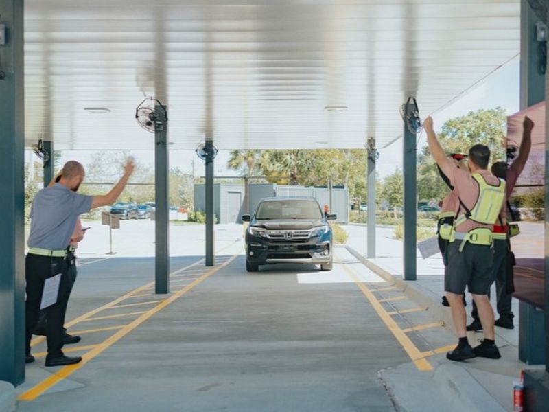 Concrete pavement with new curbing and sidewalk installation featuring decorative joint patterns